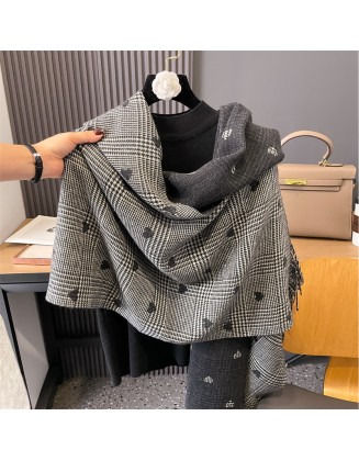 2024 fall and winter new love bird's nest scarf fashion wild thickened warm two-sided shawl