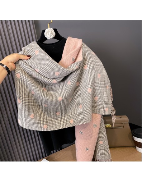 2024 fall and winter new love bird's nest scarf fashion wild thickened warm two-sided shawl