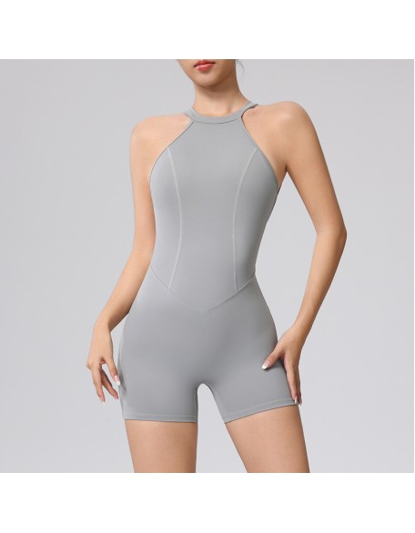 New tight sports quick dry jumpsuit peach butt outdoor running fitness jumpsuit backless one-piece yoga clothing