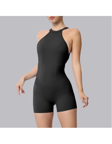 New tight sports quick dry jumpsuit peach butt outdoor running fitness jumpsuit backless one-piece yoga clothing