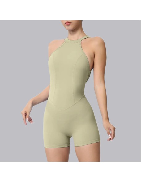 New tight sports quick dry jumpsuit peach butt outdoor running fitness jumpsuit backless one-piece yoga clothing