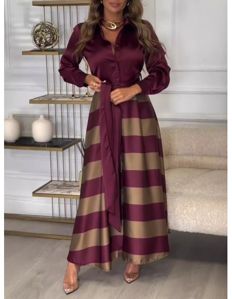 Autumn and winter new Europe and the United States trend of fashion long-sleeved ladies shirt dress suit