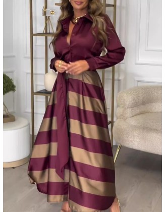 Autumn and winter new Europe and the United States trend of fashion long-sleeved ladies shirt dress suit