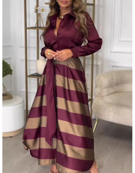 Autumn and winter new Europe and the United States trend of fashion long-sleeved ladies shirt dress suit