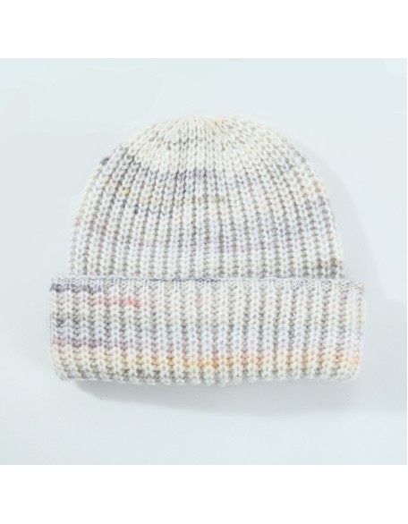 Wool knit cap women's versatile warm fall and winter gradient flap wool cap cold cap