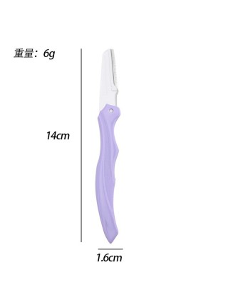 Three-piece portable folding safety eyebrow comb scissors bevel beauty tool eyebrow trimmer eyebrow clip set