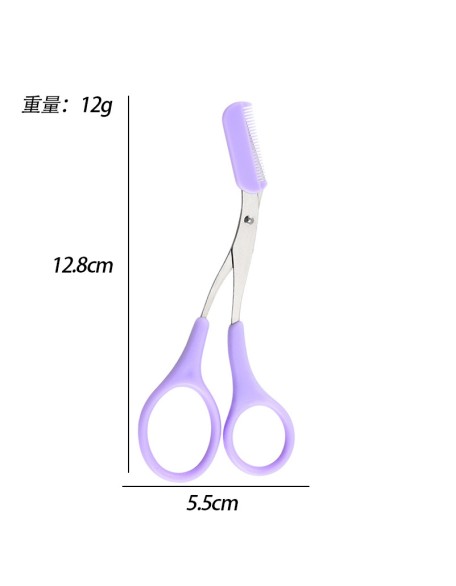 Three-piece portable folding safety eyebrow comb scissors bevel beauty tool eyebrow trimmer eyebrow clip set