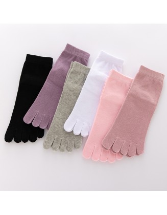 Five-finger socks female cotton summer sweat-absorbent tube toe socks breathable toe socks ladies cotton socks