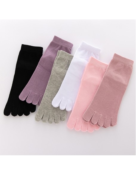 Five-finger socks female cotton summer sweat-absorbent tube toe socks breathable toe socks ladies cotton socks