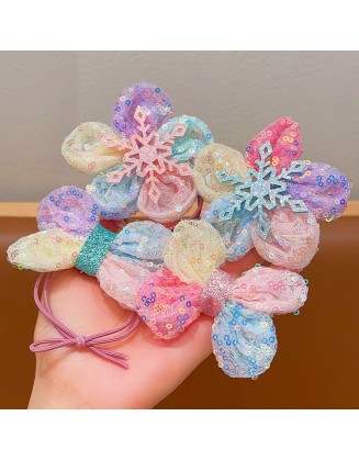 Colorful sequins cute sun flower hair rope ponytail rubber band