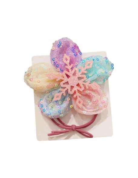 Colorful sequins cute sun flower hair rope ponytail rubber band