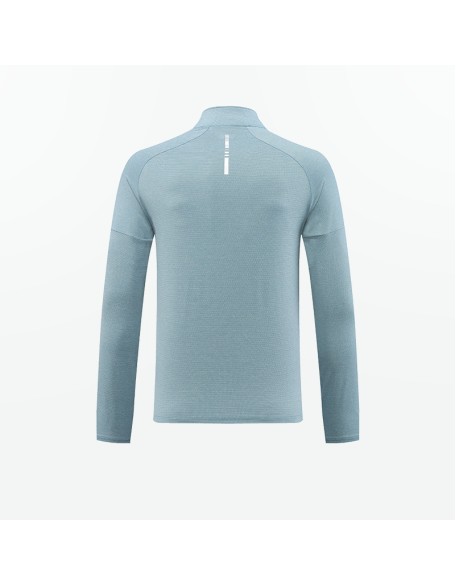 Men's long sleeved quick drying clothes, outdoor fitness training clothes, high elasticity semi open zipper sports T-shirt, running shirt