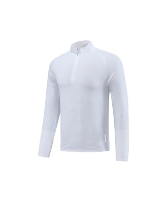 Men's long sleeved quick drying clothes, outdoor fitness training clothes, high elasticity semi open zipper sports T-shirt, running shirt