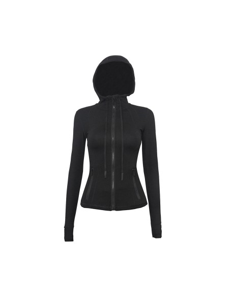 Autumn/Winter Yoga Suit Women's Hooded Jacket Sports Quick Drying Coat Slim Fit Long sleeved Sports Suit Top Equipment Fitness Suit