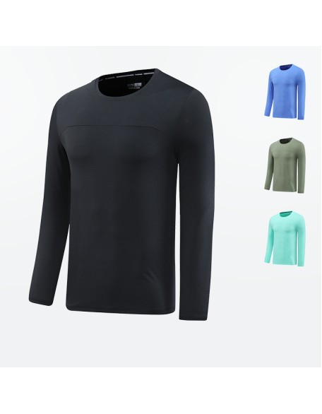 Quick drying clothes, long sleeved T-shirts, men's training clothes, fitness running sports tops, moisture wicking and sweat wicking outdoor base shirts