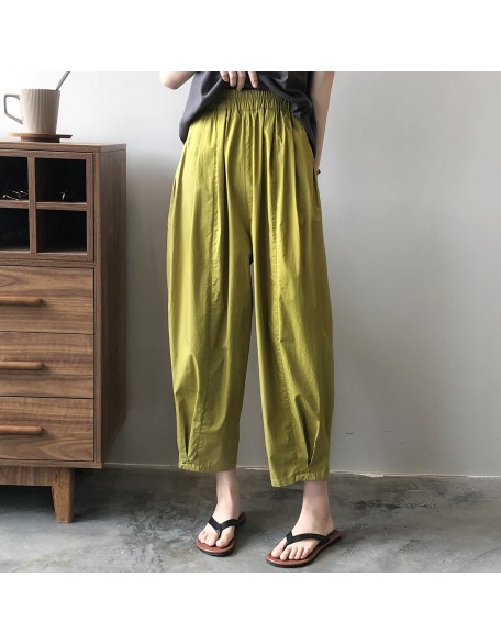 Elastic waist wide leg pants for women's thin Korean version loose new lazy casual pants