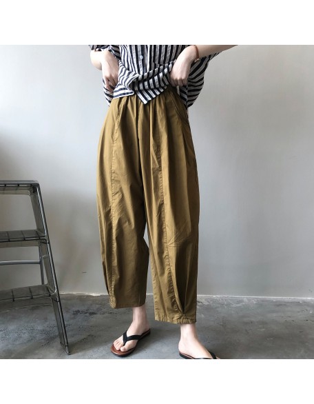 Elastic waist wide leg pants for women's thin Korean version loose new lazy casual pants