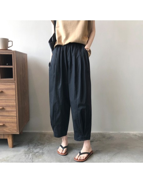 Elastic waist wide leg pants for women's thin Korean version loose new lazy casual pants