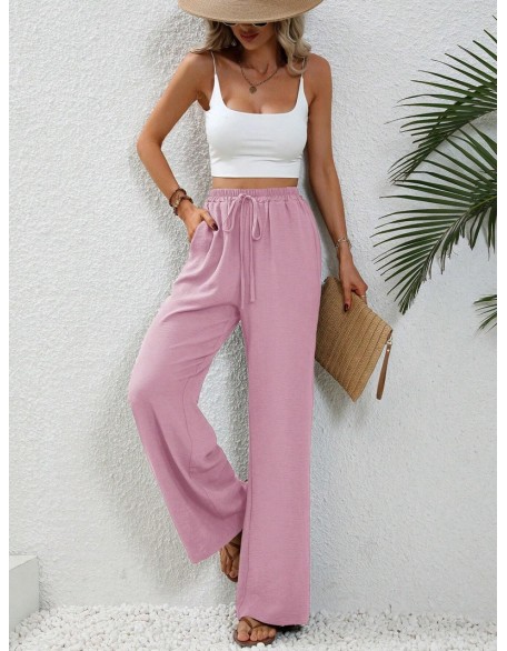 2024 Women's Autumn New Loose Versatile Solid Color Drag Floor Wide Leg Pants Casual Pants