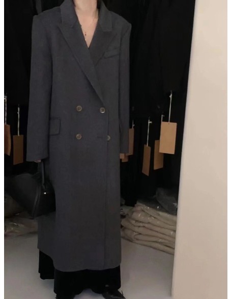 Feeling loose and elegant, shoulder length suit, retro wool coat, niche French medium length women's coat