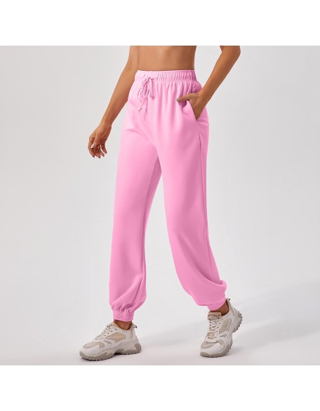 Autumn and winter high-waisted sweatpants women loose straight leg sports pants casual running with all out girt leg pants women