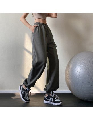 Loose sweatpants new running training closed leg yoga pants high waist show thin tide