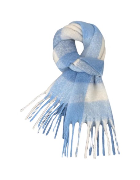 Imitation cashmere scarf women's new plaid student tassel shawl double-sided matching color collar