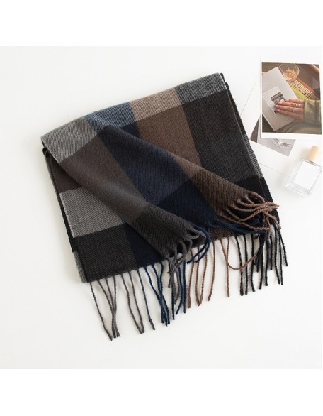 Women's imitation cashmere scarf fashion commute simple checkerboard cold warm scarf