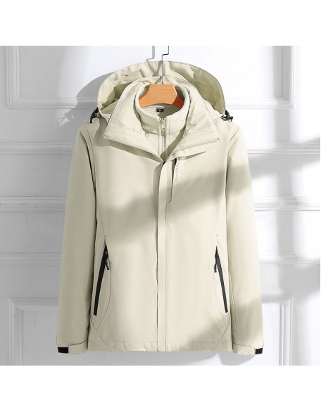 Punching jacket 3 in 1 removable ladies outdoor camping hiking windproof jacket waterproof hooded jacket