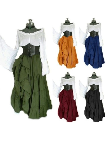 New party long sleeved dresses from Europe and America, medieval clothing from the Renaissance period for wome