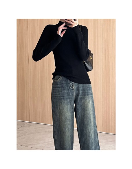 Wool blend yarn high elasticity autumn and winter versatile base sweater