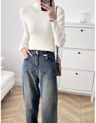 Wool blend yarn high elasticity autumn and winter versatile base sweater