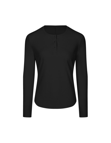 Vertical ribbed front collar sports long sleeve feminine casual home running yoga wear