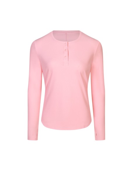 Vertical ribbed front collar sports long sleeve feminine casual home running yoga wear