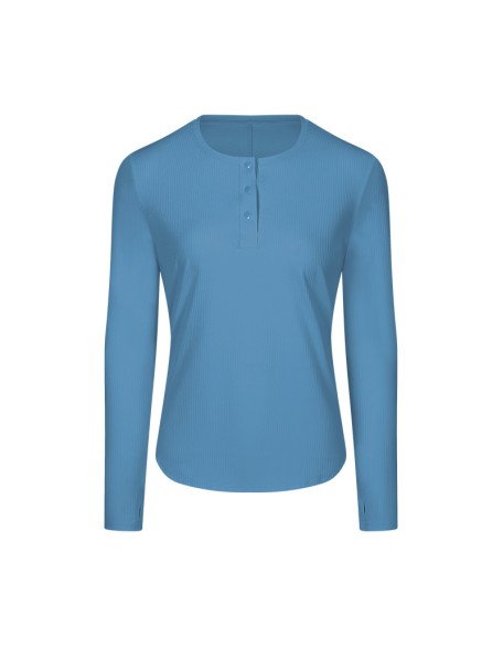 Vertical ribbed front collar sports long sleeve feminine casual home running yoga wear